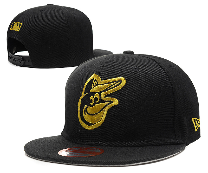 Orioles Team Logo Black Peaked Adjustable Hat TX